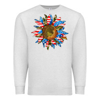 Oatmeal Heather sunflower front Premium Sweatshirt - AdoDesignShop