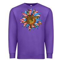 Purple sunflower front Premium Sweatshirt - AdoDesignShop