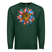 Sports Green sunflower front Premium Sweatshirt - AdoDesignShop