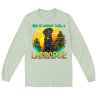 Matcha life is better with a labrador Long Sleeve Tee - texasbilliewilder