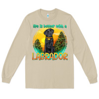 Mushroom life is better with a labrador Long Sleeve Tee - texasbilliewilder