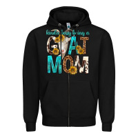 Black kinda busy being a goat mom Zipper Hoodie - texasbilliewilder
