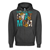 Charcoal Heather kinda busy being a goat mom Zipper Hoodie - texasbilliewilder