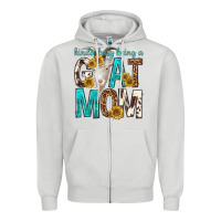 Dove Grey kinda busy being a goat mom Zipper Hoodie - texasbilliewilder