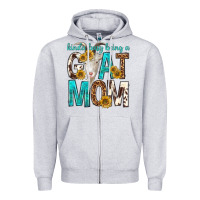 Heather Grey kinda busy being a goat mom Zipper Hoodie - texasbilliewilder