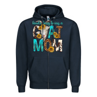 Navy kinda busy being a goat mom Zipper Hoodie - texasbilliewilder