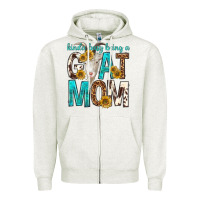 Oatmeal Heather kinda busy being a goat mom Zipper Hoodie - texasbilliewilder