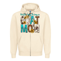 Sandshell kinda busy being a goat mom Zipper Hoodie - texasbilliewilder