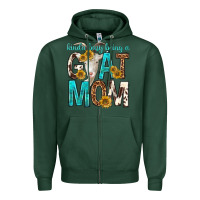Sports Green kinda busy being a goat mom Zipper Hoodie - texasbilliewilder