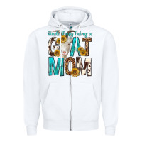 White kinda busy being a goat mom Zipper Hoodie - texasbilliewilder