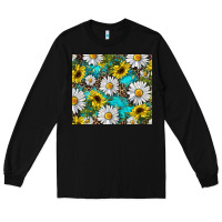 Black Daisy and sunflower Long Sleeve Tee - RanaPortraitStore