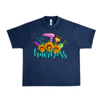 Navy hairboss western sunflowers hairdresser Urban Heavy Tee - Artiststas