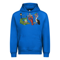 Cobalt mardi gras alligator crawfish pelican Urban Hoodie - MaliasSmallBusiness