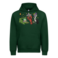 Forest Green mardi gras alligator crawfish pelican Urban Hoodie - MaliasSmallBusiness
