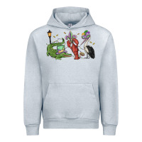 Heather Grey mardi gras alligator crawfish pelican Urban Hoodie - MaliasSmallBusiness
