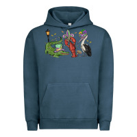 Pigment Midnight Navy mardi gras alligator crawfish pelican Urban Hoodie - MaliasSmallBusiness