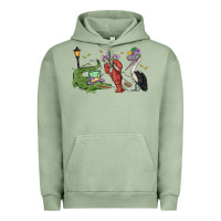Pigment Oil Green mardi gras alligator crawfish pelican Urban Hoodie - MaliasSmallBusiness
