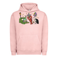 Pigment Salmon mardi gras alligator crawfish pelican Urban Hoodie - MaliasSmallBusiness