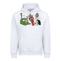 White mardi gras alligator crawfish pelican Urban Hoodie - MaliasSmallBusiness
