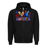 Black peace love america Zipper Hoodie - Zillion Design Studio