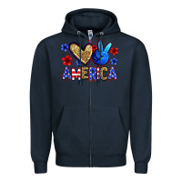 Navy peace love america Zipper Hoodie - Zillion Design Studio