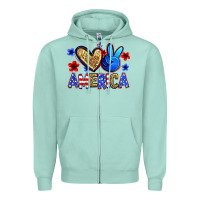 Seafoam peace love america Zipper Hoodie - Zillion Design Studio