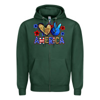 Sports Green peace love america Zipper Hoodie - Zillion Design Studio