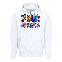 White peace love america Zipper Hoodie - Zillion Design Studio