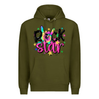 Army Green rock star Premium Hoodie - MaliasSmallBusiness