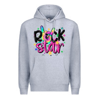 Heather Grey rock star Premium Hoodie - MaliasSmallBusiness