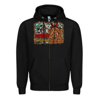 Black merry christmas highland cow Zipper Hoodie - RanaPortraitStore