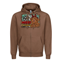 Chestnut merry christmas highland cow Zipper Hoodie - RanaPortraitStore