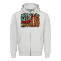Dove Grey merry christmas highland cow Zipper Hoodie - RanaPortraitStore