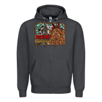 Smoke merry christmas highland cow Zipper Hoodie - RanaPortraitStore