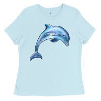 Baby Blue dolphin Ladies Tee - BarkalooDesign