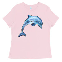 Bubblegum Pink dolphin Ladies Tee - BarkalooDesign