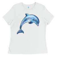 White dolphin Ladies Tee - BarkalooDesign