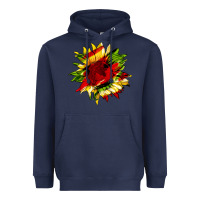 Navy juneteenth sunflower Heavyweight Hoodie - HRA Design Shop