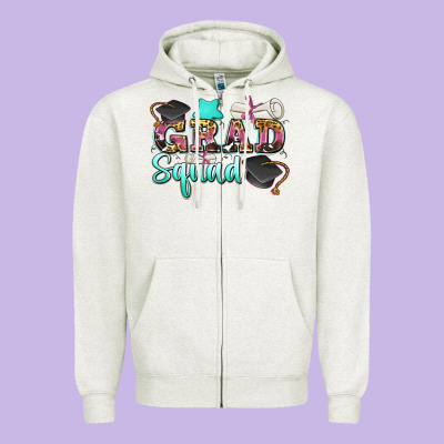 Grad Squad Zipper Hoodie Designed By Zillion Design Studio