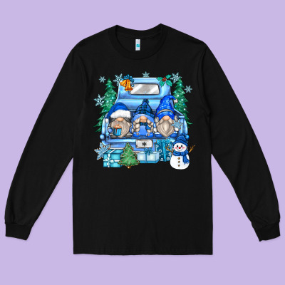 Long Sleeve Tee snowman gnome truck