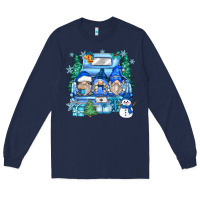 Navy snowman gnome truck Long Sleeve Tee - Zillion Design Studio