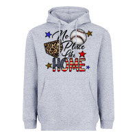 Heather Grey no place like home Heavyweight Hoodie - CowhideDigitalArt