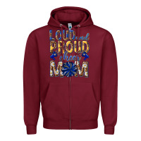 Burgundy loud and proud cheer mom Zipper Hoodie - texasbilliewilder