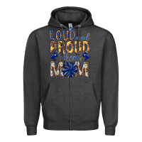 Charcoal Heather loud and proud cheer mom Zipper Hoodie - texasbilliewilder
