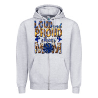 Heather Grey loud and proud cheer mom Zipper Hoodie - texasbilliewilder