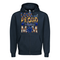 Navy loud and proud cheer mom Zipper Hoodie - texasbilliewilder