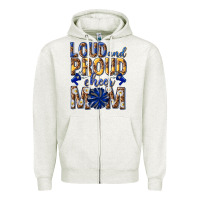 Oatmeal Heather loud and proud cheer mom Zipper Hoodie - texasbilliewilder