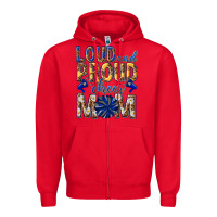 Red loud and proud cheer mom Zipper Hoodie - texasbilliewilder