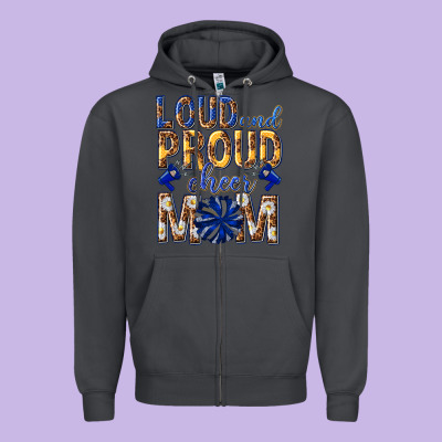 Loud And Proud Cheer Mom Zipper Hoodie Designed By Texasbilliewilder