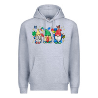 Heather Grey autism gnome Premium Hoodie - MaliasSmallBusiness